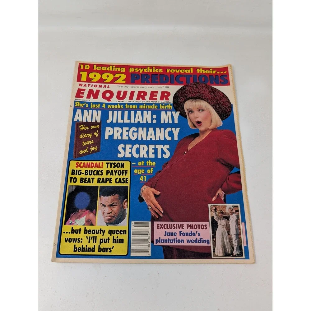 National Enquirer 1992 Jane Fonda Mike Tyson Ann Jillian Michael Landon VTg 90s
